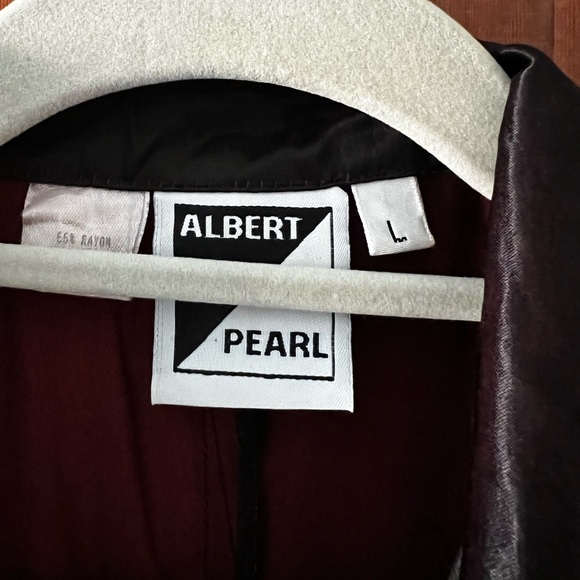 Vintage Albert & Pearl Black Satin Pantsuit 80s 90s Two Piece Lounge Set Pajama - Picture 2 of 13